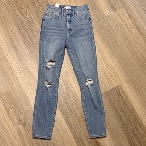 Good American Light Blue Distressed Skinny Jeans